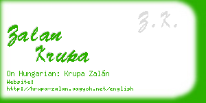 zalan krupa business card