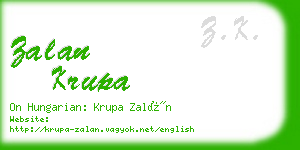 zalan krupa business card